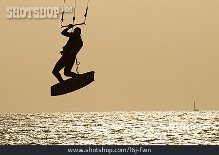 
                Wassersport, Silhouette, Kitesurfer                   
