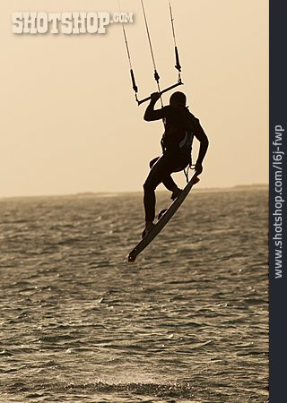 
                Wassersport, Silhouette, Kitesurfer                   