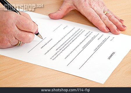 
                Dokument, Unterschreiben, Vollmacht                   