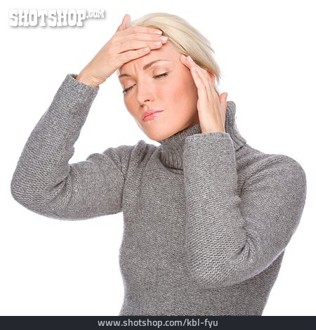 
                Junge Frau, Kopfschmerz, Migräne                   