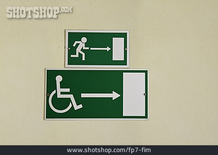 
                Ausgang, Fluchtweg, Behindertengerecht                   