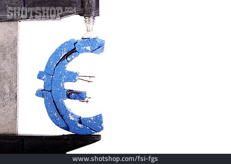 
                Schraubzwinge, Eurozeichen, Finanzkrise                   