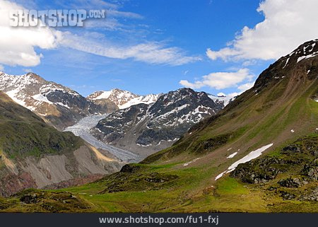 
                Alpen, Gletscherzunge, Kaunertal, Gepatschferner                   