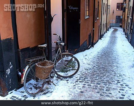 
                Fahrrad, Altstadt, Gasse, Stockholm                   