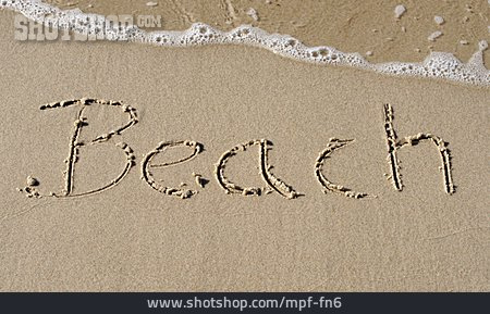 
                Strand, Schriftzug, Beach                   