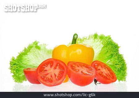 
                Salatblatt, Tomate, Paprika                   