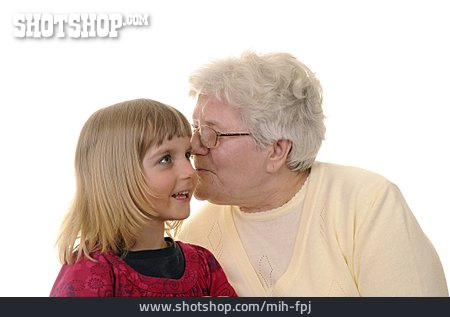 
                Großmutter, Geheimnis, Flüstern, Enkelin                   