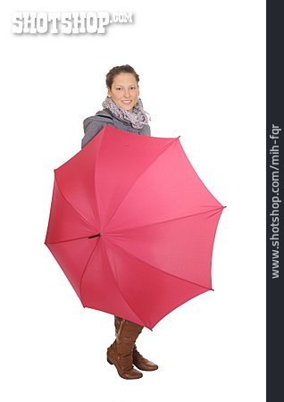 
                Junge Frau, Wetter, Regenschirm                   