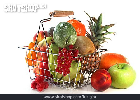 
                Einkauf & Shopping, Obst, Einkaufskorb                   