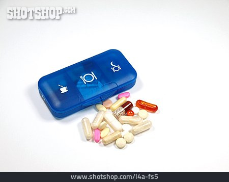 
                Tablette, Tablettenbox, Tabletteneinnahme                   