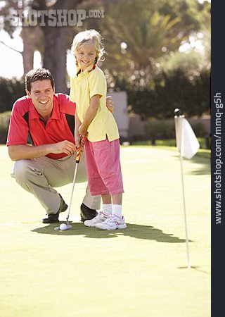 
                Vater, Golf, Tochter, Golflehrer                   