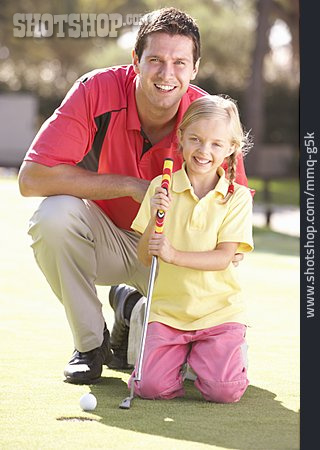 
                Vater, Golf, Tochter, Golflehrer                   