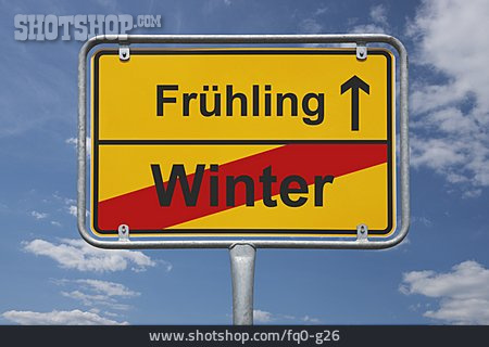 
                Winter, Frühling, Wegweiser                   