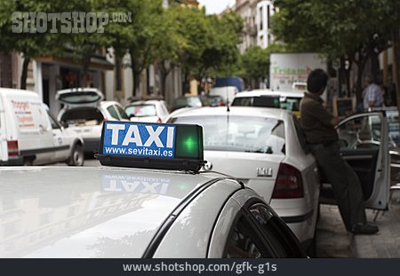 
                Taxi, Taxischild, Sevilla                   