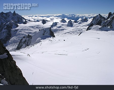 
                Aiguille Du Midi, Mont-blanc-gruppe, Vallée Blanche                   