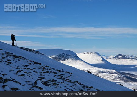 
                Gebirge, Ausblick, Bergsteiger, Schneeschuhtour                   