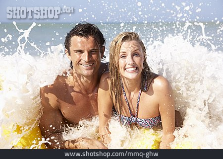 
                Paddle, Love Couple, Water Splashes, Beach Holiday                   