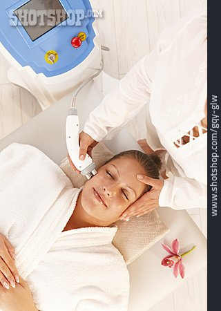 
                Behandlung, Spa, Massage, Gesichtsmassage, Massagegerät                   
