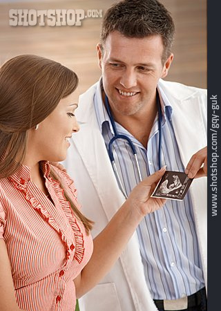 
                Ultraschallbild, Schwangere, Gynäkologe                   