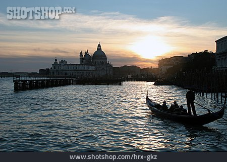 
                Sonnenuntergang, Gondel, Venedig, Gondoliere                   