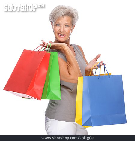 
                Seniorin, Einkaufen, Kaufrausch                   