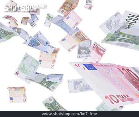 
                Geld, Euroschein, Geldregen, Geldsegen                   