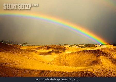 
                Sandwüste, Regenbogen, Dünenlandschaft                   