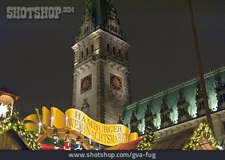 
                Hamburg, Rathaus, Weihnachtsmarkt                   