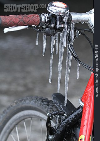 
                Fahrrad, Eiszapfen, Eingefroren                   