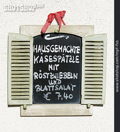 
                Gastronomie, Tageskarte, Süddeutsche Küche                   