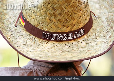 
                Strohhut, Deutschlandfan                   