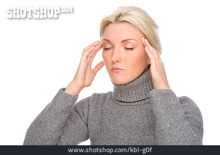 
                Junge Frau, Kopfschmerz, Migräne                   
