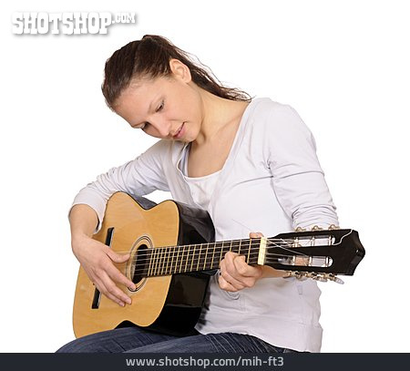 
                üben, Gitarre Spielen, Gitarristin                   