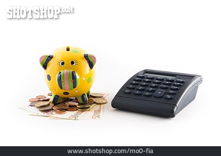 
                Taschenrechner, Sparschwein, Haushaltsgeld                   