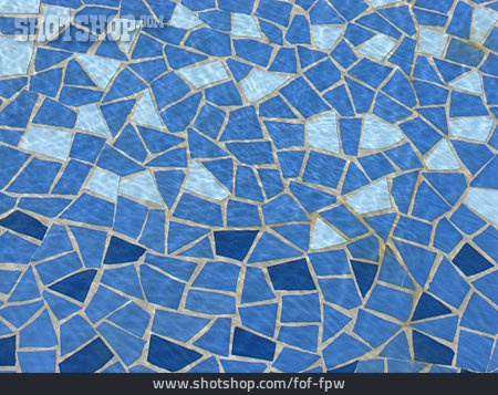 
                Hintergrund, Mosaik, Blautöne, Fliesenboden                   