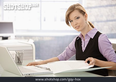 
                Business Woman, Employees, Consult Book                   