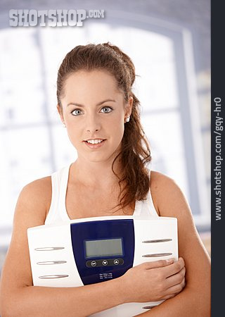 
                Junge Frau, Diät, Körpergewicht, Gewichtskontrolle                   