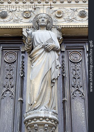 
                Kathedrale, St-séverin De Paris, Jesusstatue                   