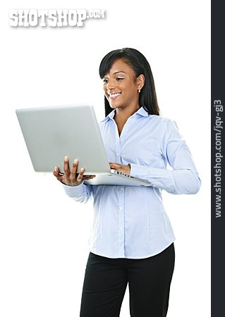 
                Junge Frau, Laptop, Büroangestellte                   