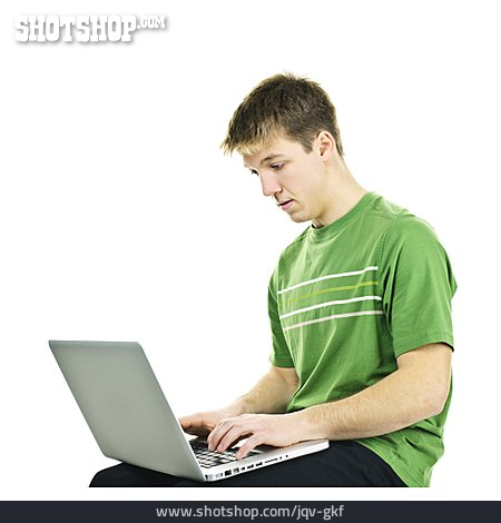
                Junger Mann, Laptop                   