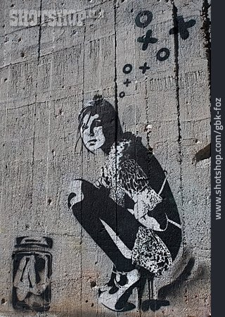 
                Graffiti, Streetart, Frauenfigur                   