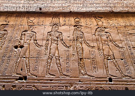 
                Wandrelief, Horus Tempel, Tempel Von Edfu                   
