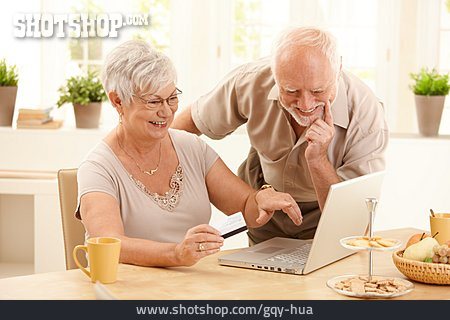 
                Home Shopping, Online Shopping, Older Couple                   