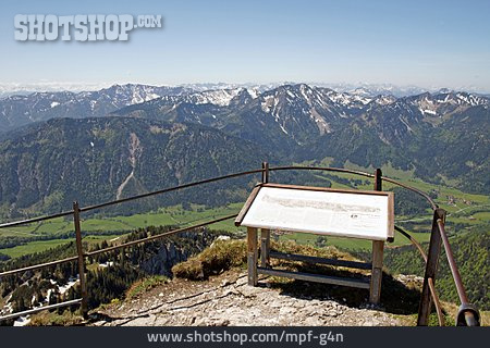 
                Informationstafel, Gipfelweg, Bayerische Alpen                   