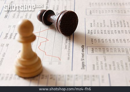 
                Finanzen, Börsenkurs, Schachfigur                   