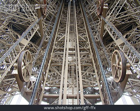 
                Fahrstuhl, Lift, Eiffelturm, Stahlfachwerk                   