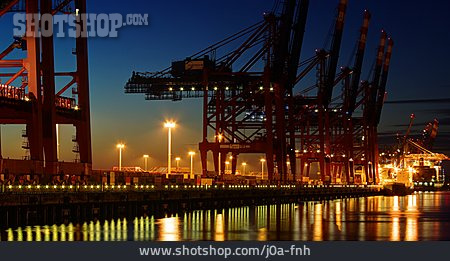 
                Hamburger Hafen, Containerkran, Frachthafen                   