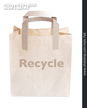 
                Recycling, Tüte, Papiertüte, Recyclingpapier                   