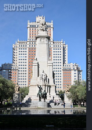 
                Denkmal, Madrid, Plaza De Espana, Cervantes                   