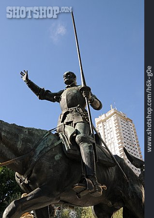 
                Denkmal, Madrid, Don Quijote, Cervantes                   